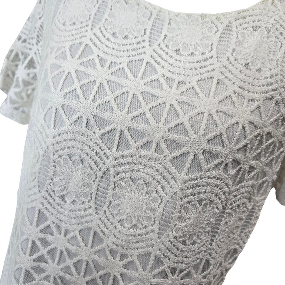 Lulu's Love You for Eternity Ivory Lace Mini Dress Sz M - Picture 5 of 9